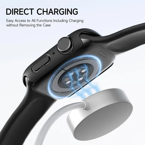 Miniatura 3 de Paquete de 2 fundas de vidrio templado compatibles con Apple Watch, protector de pantalla de policarbonato duro, protección general ligera contra