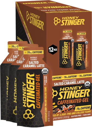 Miniatura 17 de Honey Stinger Gold Energy Gel, sin gluten y sin cafeína, para ejercicio, correr y rendimiento, nutrición deportiva para el hogar y el gimnasio, pre
