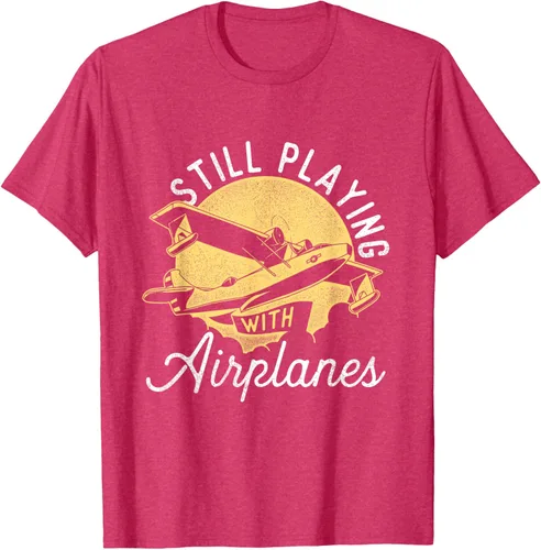 Miniatura 28 de Still Playing With Airplanes - Camiseta de control remoto RC Avión Piloto, Negro