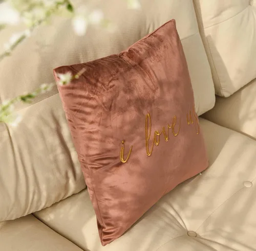 Miniatura 6 de Funda de almohada decorativa bordada con texto en inglés "I Love Us", funda de almohada de amor de 18 x 18 pulgadas, solo funda