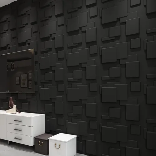 Miniatura 91 de Art3d Panel de Pared de Diamante 3D de PVC Dentado a Juego-Negro Mate, para Decoración Interior Residencial y Comercial Diamante mate negro