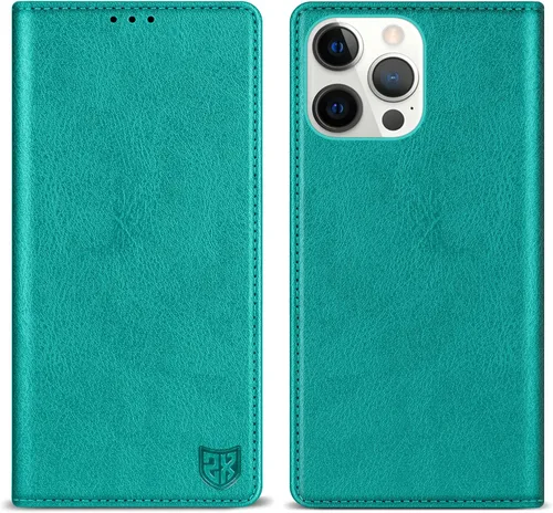 Miniatura 29 de ZZXX Funda tipo cartera para iPhone 14 con bloqueo RFID, soporte de ranura para tarjetas, funda protectora de cuero magnético fuerte plegable