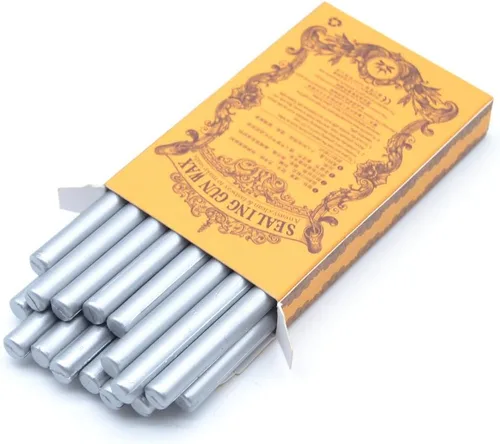 Miniatura 18 de Barra de cera de sello dorada clásica antigua, barra de cera de sello para mini pistola de pegamento, decoración de invitación de boda DIY - Paquete