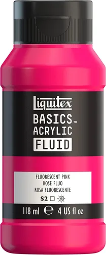 Miniatura 63 de Liquitex BASICS Pintura acrílica fluida, botella de 118ml (4 onzas), tono amarillo cadmio medio Tono medio amarillo cadmio