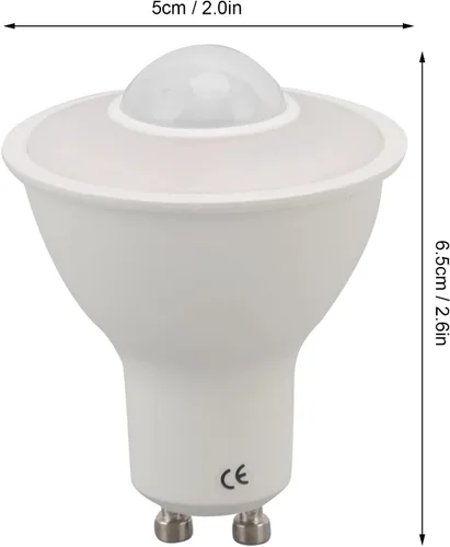 Miniatura 5 de Bombilla LED GU10 con sensor de movimiento, inducción humana infrarroja, 5 W, 500 lúmenes, luz cálida 3000 K, para techo, pasillo, porche
