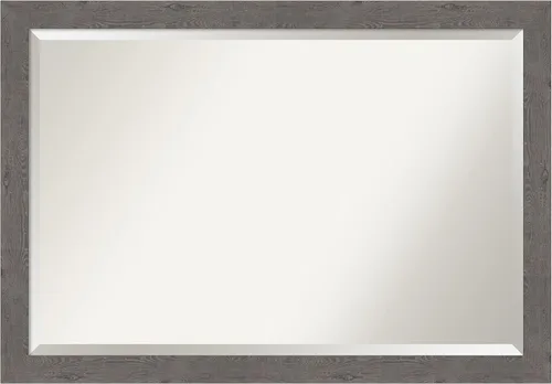 Miniatura 16 de Amanti Art Espejo de baño gris para sobre el fregadero, espejo rectangular gris rústico de corteza de 25 x 21 pulgadas, marco rústico de campo