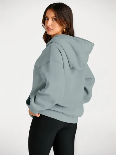 Miniatura 218 de Trendy Queen - Sudaderas extragrandes con capucha para mujer, suéteres de manga larga, sin botones, de vellón, de otoño, ropa de invierno