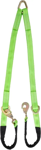 Correa de Brida en V de 2" x 6' con Ganchos de Resorte con Funda Cordura y Correa de Eje, Anillo en D de 5/8" en el Medio, Correas de Remolque de