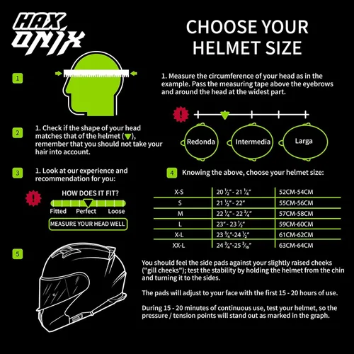 Miniatura 5 de HAX Onix - Cascos de motocicleta de cara completa aprobados por DOT, listo para Pinlock y ranura para intercomunicador, motocicleta Powersports