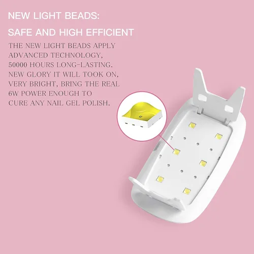 Miniatura 4 de Beetles Luz UV para Uñas Mini Lámpara de Uñas Lámpara de Curado de Gel de Uñas Poli Gel de Uñas Portátil Lámpara de Uñas LED UV Luz de Uñas