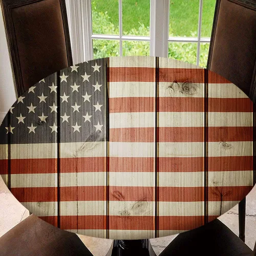 Miniatura 10 de Mantel redondo ajustable con protector elástico de bandera estadounidense del 4 de julio, mantel impermeable a prueba de aceite, mantel de 40 Tipo 30