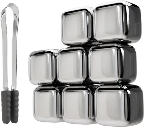 Miniatura 13 de ShanSon Enfriadores de vino, cubos de hielo de metal, 6 unidades, piedras de whisky de acero inoxidable, reutilizables, piedras de whisky