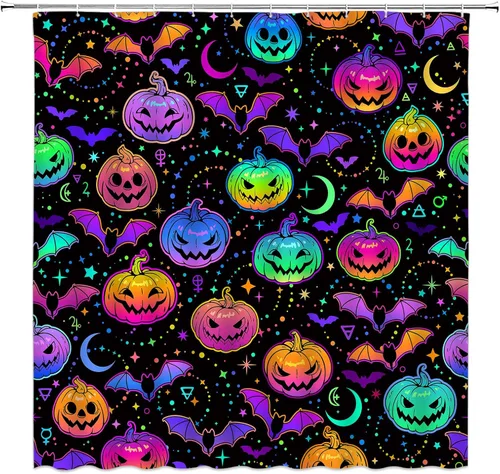 Miniatura 10 de Cortina de ducha de mano de quiromancia bohemia, espeluznante bruja, gótica, abstracta, fase lunar, estrellas, hoja, tablero de ouija, alquimia