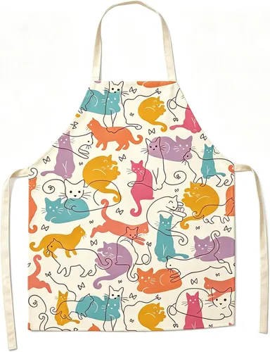 Miniatura 11 de Delantal de gato lindo delantal de cocina para mujeres y hombres, delantales divertidos para cocinar, hornear, pintura, jardinería y fiesta