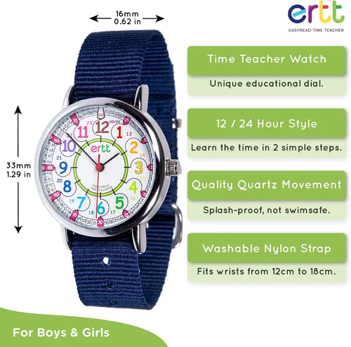 Miniatura 2 de EasyRead Time Teacher - Teaching Watch For Kids - Boys & Girls Analog Watch - Kids Learning Watch - Learn to Tell The Time Wrist Watch For Kids - 2