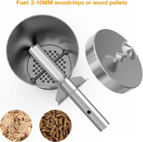 Miniatura 7 de Generador de humo frío con tapa y bomba de aire, ahumador eléctrico portátil para barbacoa, pellets de madera, ahumador al aire libre, accesorio