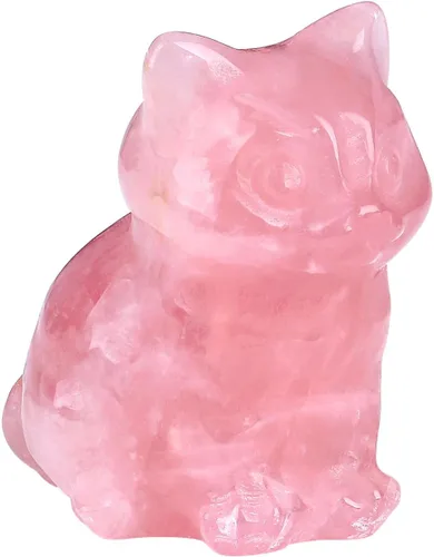 Miniatura 30 de QINJIEJIE Gato de Cristal de Obsidiana Negra de 2 Pulgadas, Piedras Preciosas de Gato Negro, Decoraciones de Estatua de Piedra Curativa, Lindas