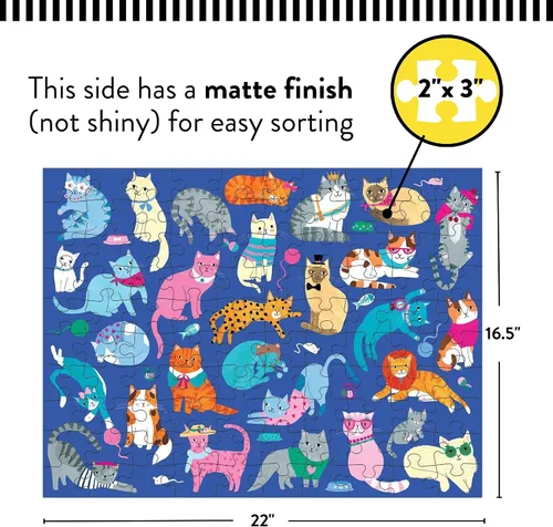 Miniatura 5 de Mudpuppy Rompecabezas de doble cara para gatos y perros, 100 piezas, 22 x 16.5 pulgadas, rompecabezas familiar perfecto para mayores de 6 años