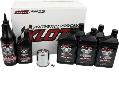 Miniatura 15 de Klotz Kit de cambio de aceite sintético 20W-40 de 6 cuartos de galón para motocicleta Indian™ Thunderstroke