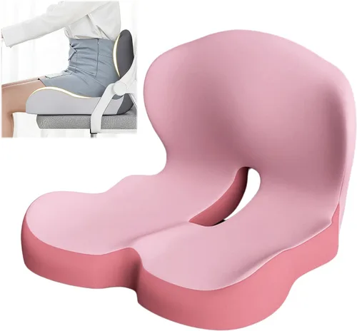 Miniatura 16 de Cojín ortopédico, cojín de asiento para silla de oficina y automóvil, cojines ergonómicos de espuma viscoelástica en forma de L, soporte lumbar