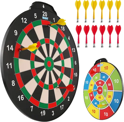 Juego de dardos magnético de 18 pulgadas para niños, juego de dardos para interiores y exteriores, con 12 dardos, juguetes de dardos, regalos para