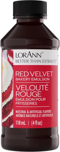 LorAnn Oils. Emulsión de Red Velvet para panadería: Esencia verdadera, ideal para realzar tonos frutales en pasteles, galletas y postres, sin
