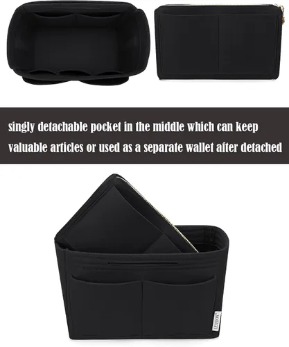 Miniatura 2 de LEXSION - Inserto organizador de fieltro para bolso de mano, con cremallera compatible con bolsos Speedy, Neverful, PM y MM