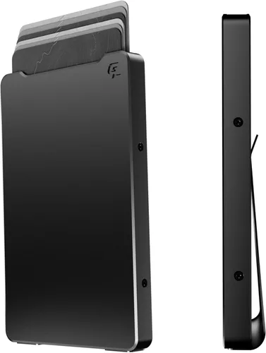 Groove Life Cartera magnética para hombre, color negro medianoche con clip para dinero, soporte minimalista de aluminio de bajo perfil para tarjetas