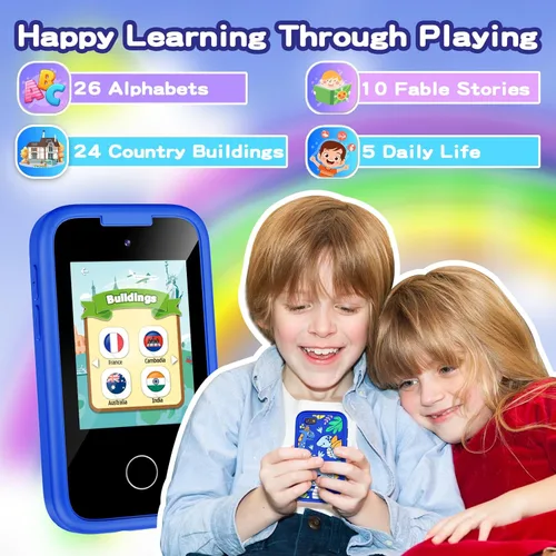 Miniatura 5 de Teléfono para Niños, Teléfono Inteligente para Niñas Pequeñas de 3 4 5 6 7 8 Años, Regalo de Cumpleaños para Niños de 3-8 Años, Teléfono de Juguete