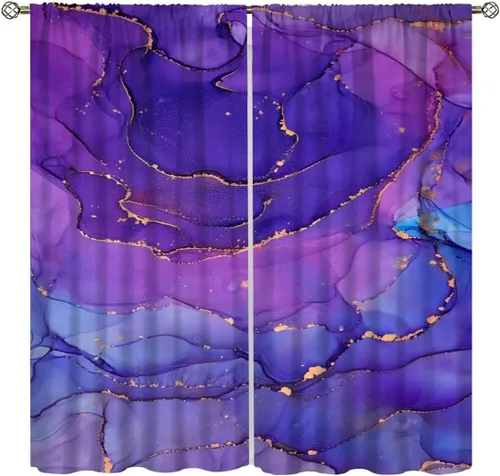 Miniatura 13 de Cortinas de mármol para dormitorio, arte abstracto moderno de lujo, textura de mármol blanco y negro, tratamiento de ventana para sala de estar