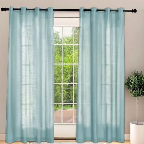 Miniatura 36 de Frelement Cortinas opacas extralargas de 108 pulgadas de largo, para sala de estar, cortinas de lino con bloqueo de luz, cortinas con aislamiento