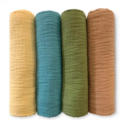 Miniatura 19 de SwaddleDesigns Juego de 4 mantas de muselina de algodón para bebé, niño y niña, mantas neutras para recién nacido, registro de bebé y regalo, 46 x