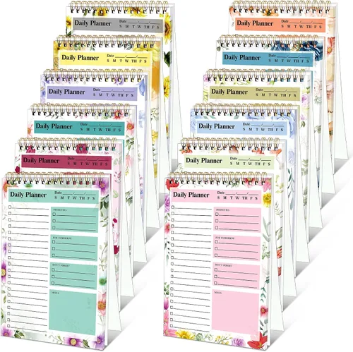 Fuutreo Paquete de 12 bloc de notas de lista de tareas pendientes, 360 hojas, planificador diario, bloc de notas de 5.5 x 8.5 pulgadas, cuaderno de