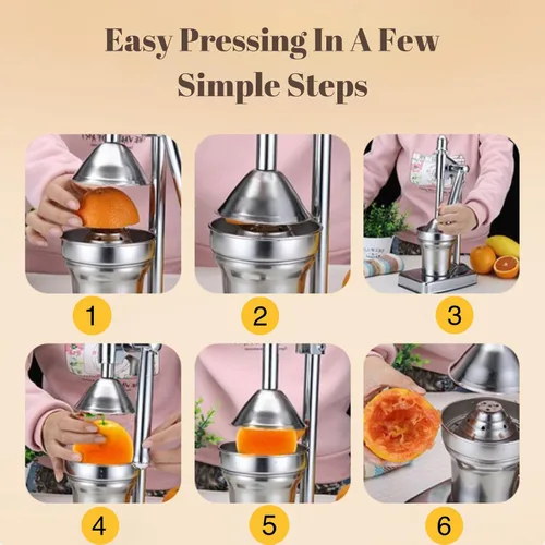 Miniatura 2 de Exprimidor manual de naranja, exprimidor de cítricos a mano con exprimidor de encimera para jugo de naranja fresco, fácil de limpiar