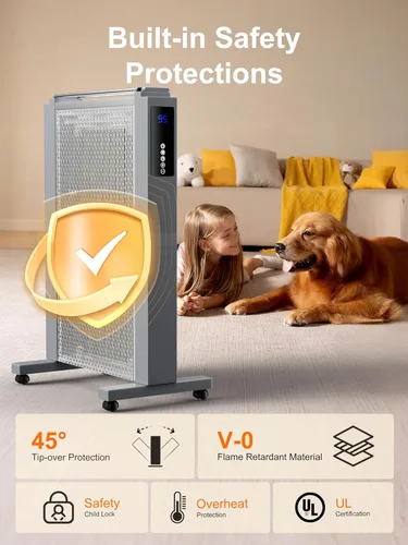 Miniatura 6 de Uthfy Calentadores de espacio de 1500 W para uso en interiores, calentadores de convección de 35 pulgadas para uso en interiores, calefacción de 3