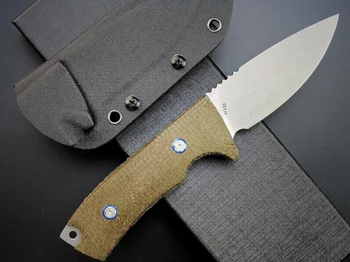 Miniatura 3 de Eafengrow EF133 Cuchillo de hoja fija DC53 Hoja de acero Micarta Mango Full Tang Compact Tough EDC Herramientas Cuchillos para Trabajar Camping Verde