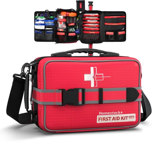 Miniatura 10 de Pequeños botiquines de primeros auxilios, botiquín de primeros auxilios de viaje con compartimentos etiquetados, sistema Molle, kit médico compacto