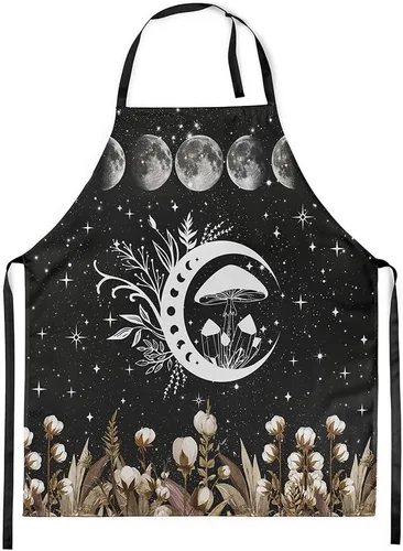 Miniatura 23 de Castle Fairy Delantal de chef negro impermeable delantales para cocinar hornear pintura