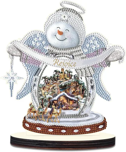 Miniatura 8 de antor Kit de adornos de escritorio con diseño de árbol de Navidad, muñeco de nieve, pintura de diamante, para adultos, principiantes, arte de Árbol
