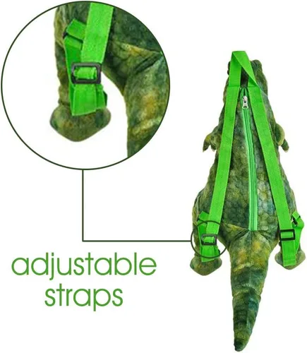 Miniatura 11 de ArtCreativity Mochila de dinosaurio de felpa, mochilas de animales de peluche de 22 pulgadas en forma de triceratops, bolsa de dinosaurio de peluche