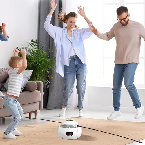 Miniatura 2 de Máquina de cuerda de saltar inteligente manos libres, cuerda de saltar automática para niños y adultos, 10 niveles de velocidad, contador LCD