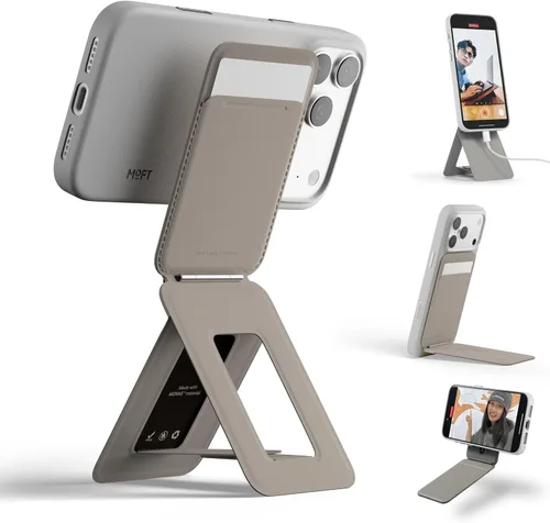 Miniatura 20 de MOFT MOVAS - Billetera con trípode para teléfono, 3 en 1, soporte magnético compatible con NFC, soporte para tarjetas ajustable de cuero vegano