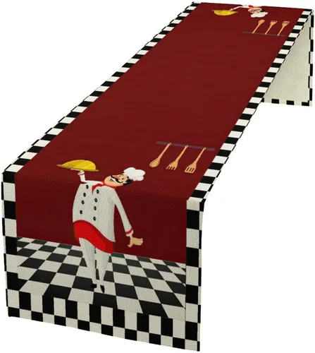 Miniatura 12 de Camino de mesa de lino de algodón, cuchillo de cocina occidental, tenedor, colección de mesa rectangular, desierto salvaje oeste americano