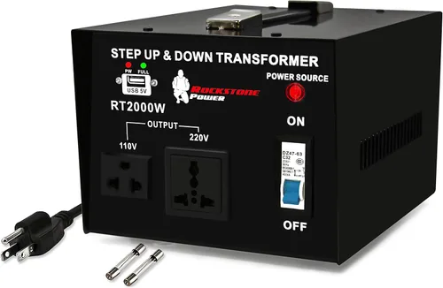 Miniatura 10 de ROCKSTONE POWER Transformador convertidor de voltaje de 1000 vatios - Convertidor de energía de alta resistencia de 110 V/120 V/220 V/240 V