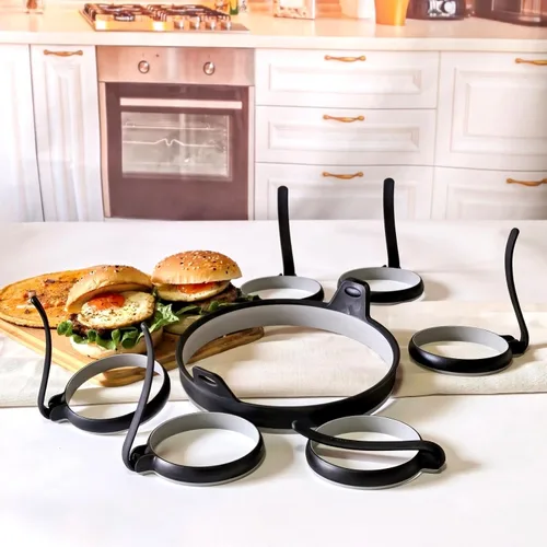 Miniatura 7 de Kit de anillos de silicona antiadherente para huevos y tortillas, anillos de huevo de 4 pulgadas y anillo de tortilla de 8 pulgadas, anillos