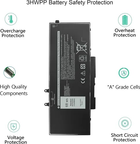 Miniatura 4 de XCMRD - Batería de iones de litio de 40 Wh de 14.8 V MR90Y compatible con Dell Inspiron 14R 14 17R 15 15R 3000 5000 3421 3521 3543 3721 5521 5537