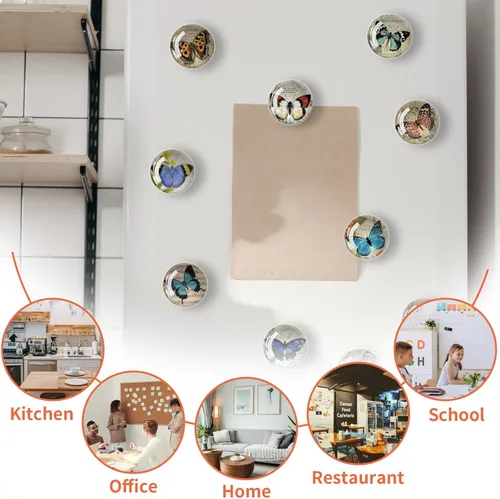Miniatura 4 de 12 unidades de imanes magnéticos de vidrio para nevera, imanes de cristal para nevera, decoración de imanes fuertes para nevera, imanes fuertes