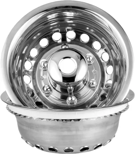 Miniatura 5 de Juego de simuladores de rueda de acero inoxidable pulido de 16 pulgadas para doble rueda, compatible con Dodge, Mercedes y Freightliner Sprinter Van