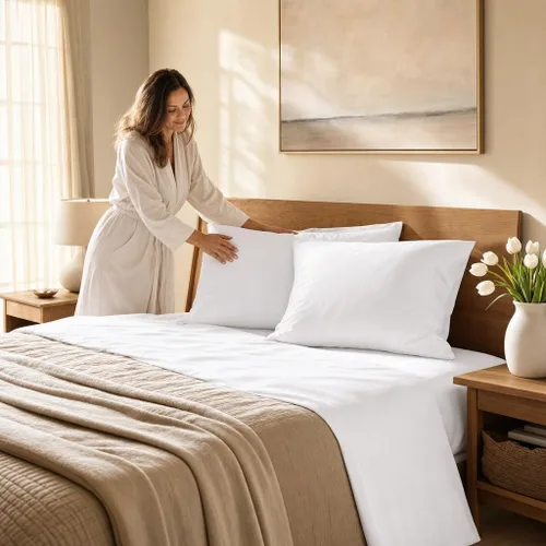 Miniatura 6 de Pacific Linens Juego de 12 fundas de almohada de percal suave, de lujo, sin arrugas, mezcla de algodón Polly de 200 hilos, ropa de cama de grado