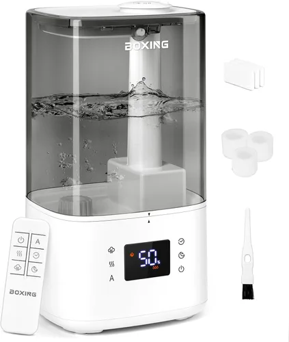 BOXING - Humidificadores de niebla cálida y fría de 6L para dormitorio, humidificador de aire para habitación grande con control remoto, modo